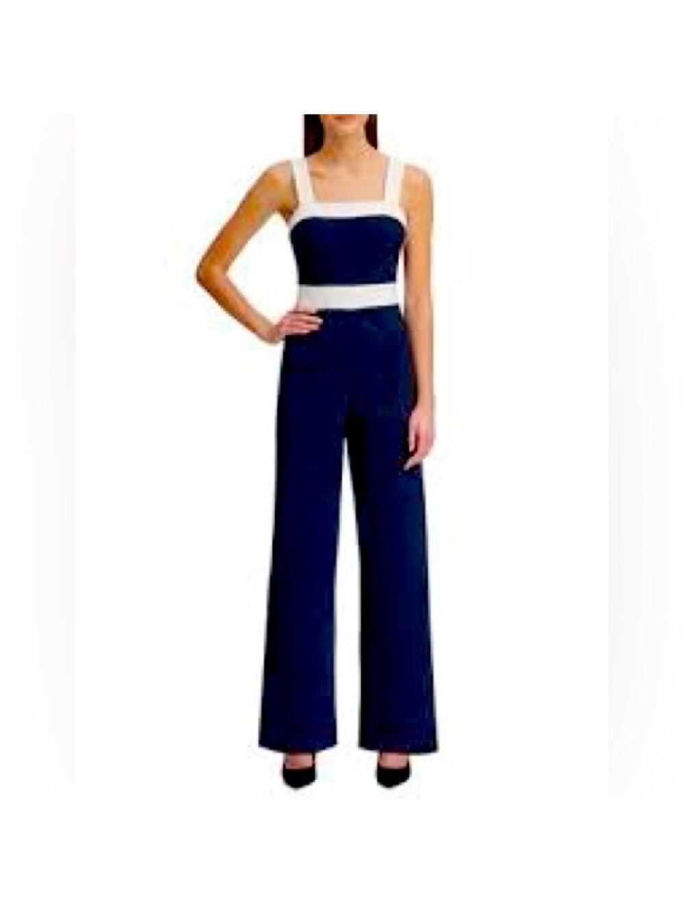 Tommy Hilfiger Color Block Scuba Crepe Jumpsuit